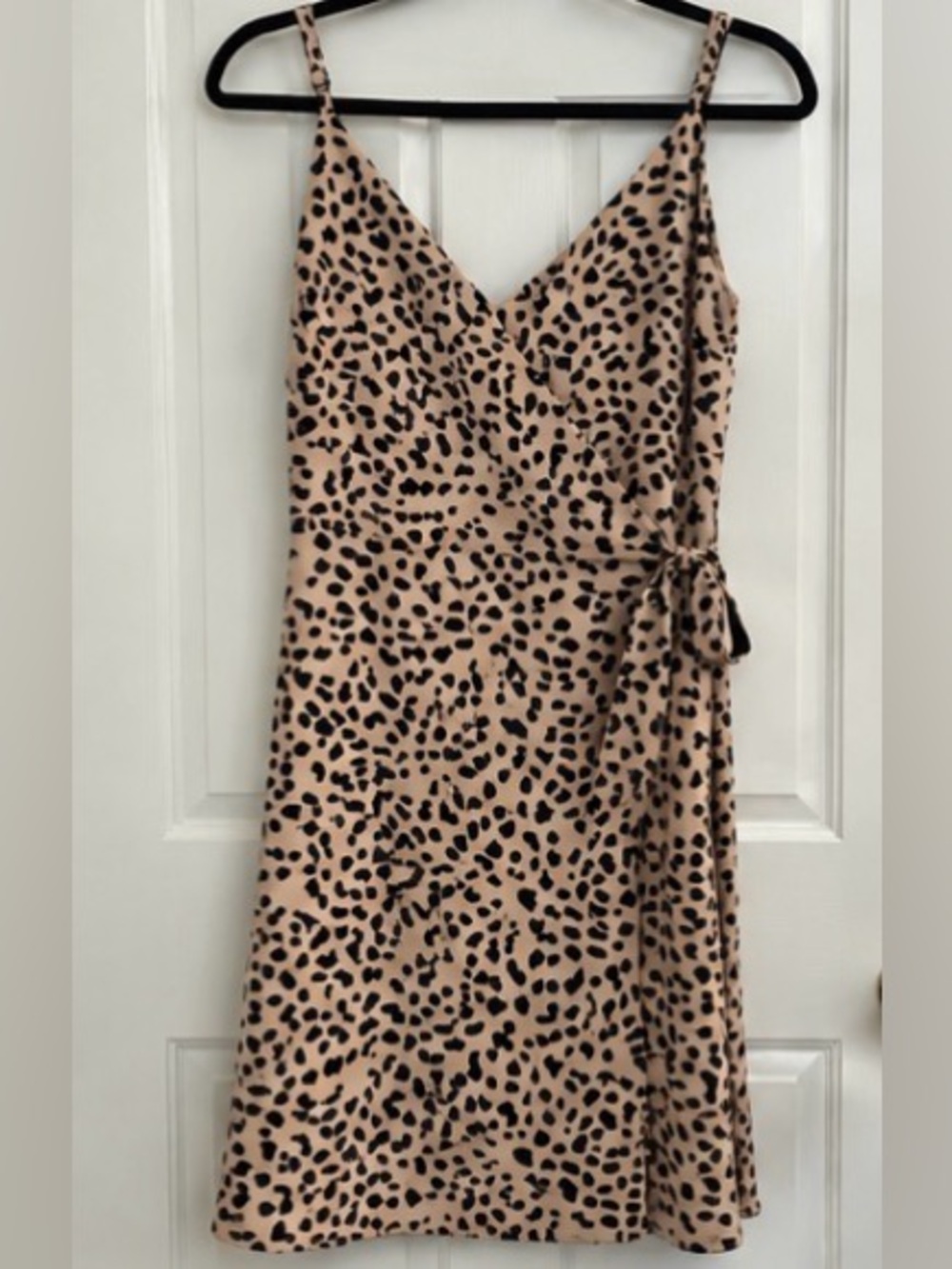 Sanctuary Leopard Print Wrap Dress Tan Black Size Medium